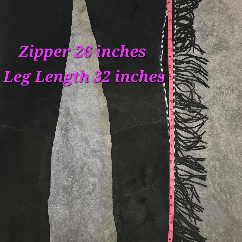 Black Fringe Chaps - Picture 4 of 6